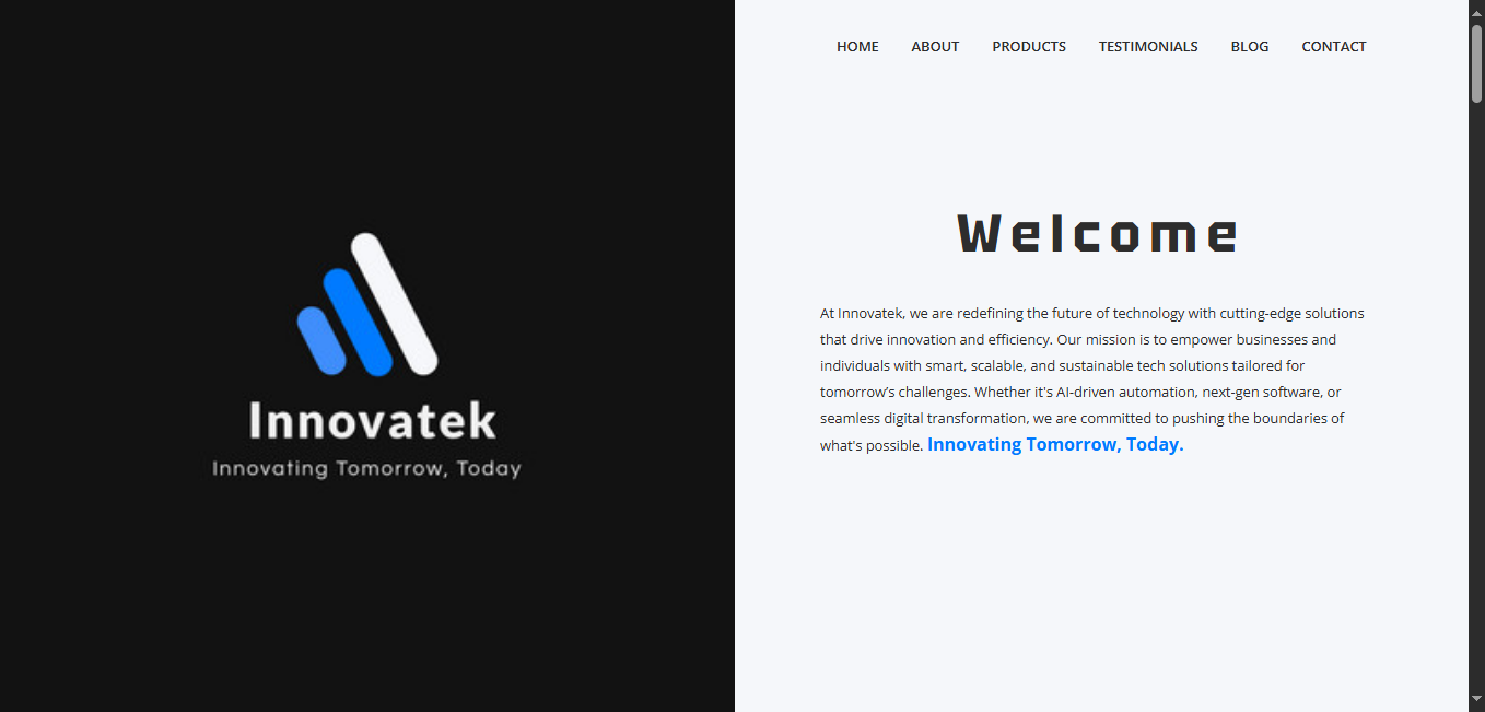 Innovatek Landing Page